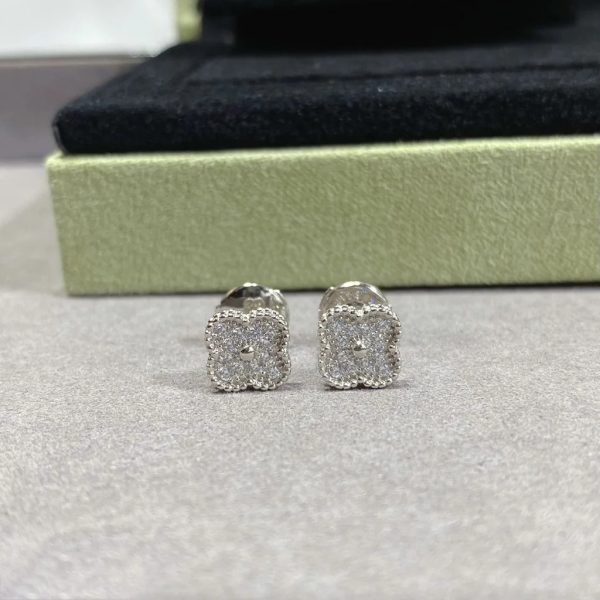 18K Vintage Alhambra Diamonds Earrings - Image 9