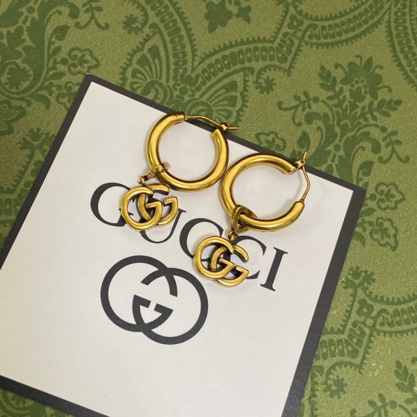 18K Double G Hollow Earrings - 图片 6