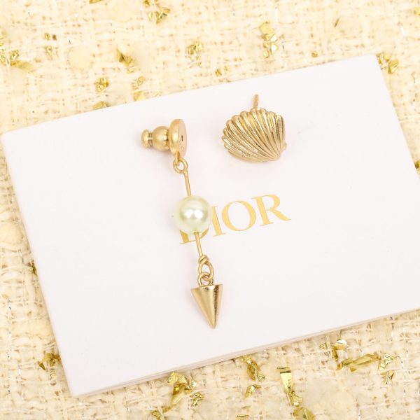 18K CD Pearl Pendant Earrings - 图片 6