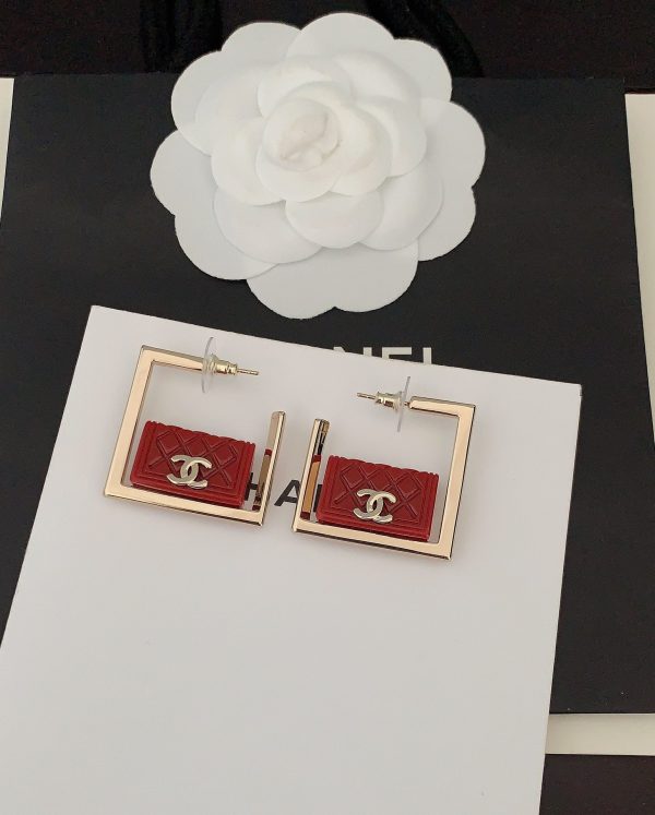 18K Red Bag Pendant Earrings - 图片 5