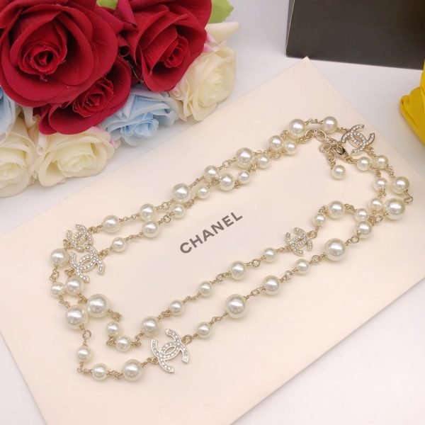 18K CC Long Pearls Necklace - 图片 5