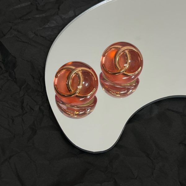18K Vintage CC Red Crystal Earrings - Image 2