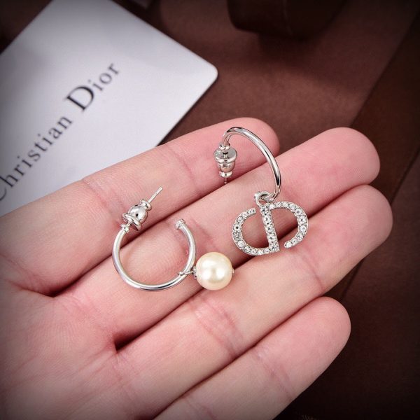 18K Petit CD Pearl Earrings - 图片 2