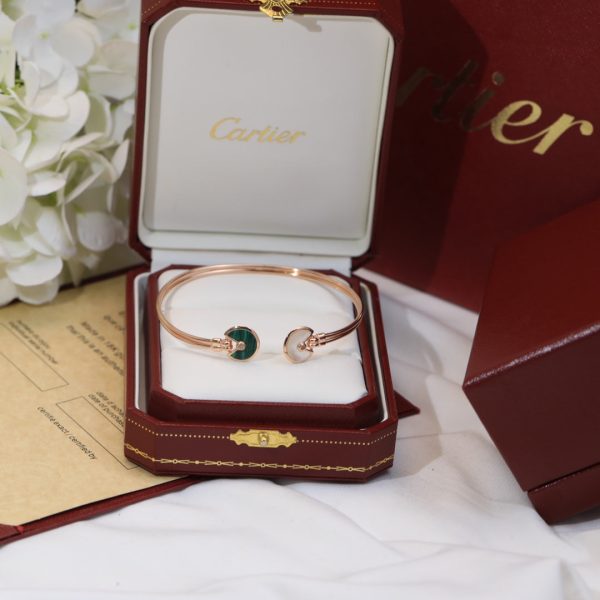 18K Malachite Pearl & Diamond Open Bracelet - 图片 6