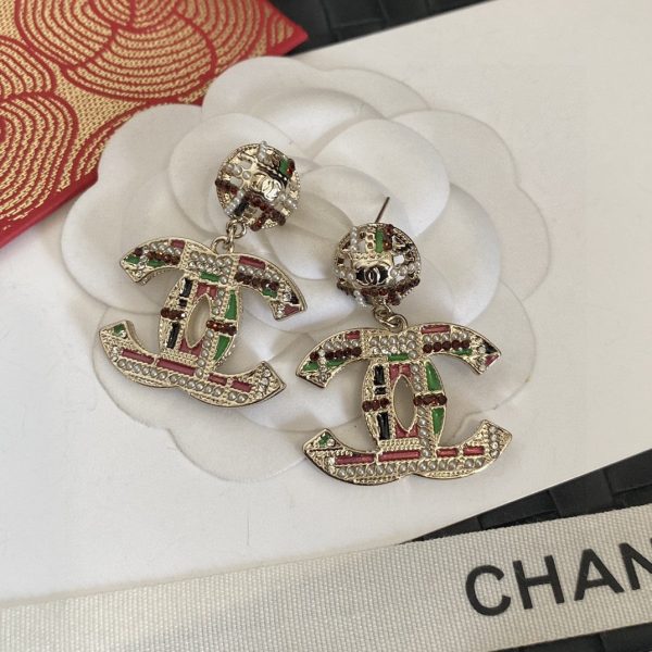 18K CC Multi-Color Crystals Earrings - 图片 5