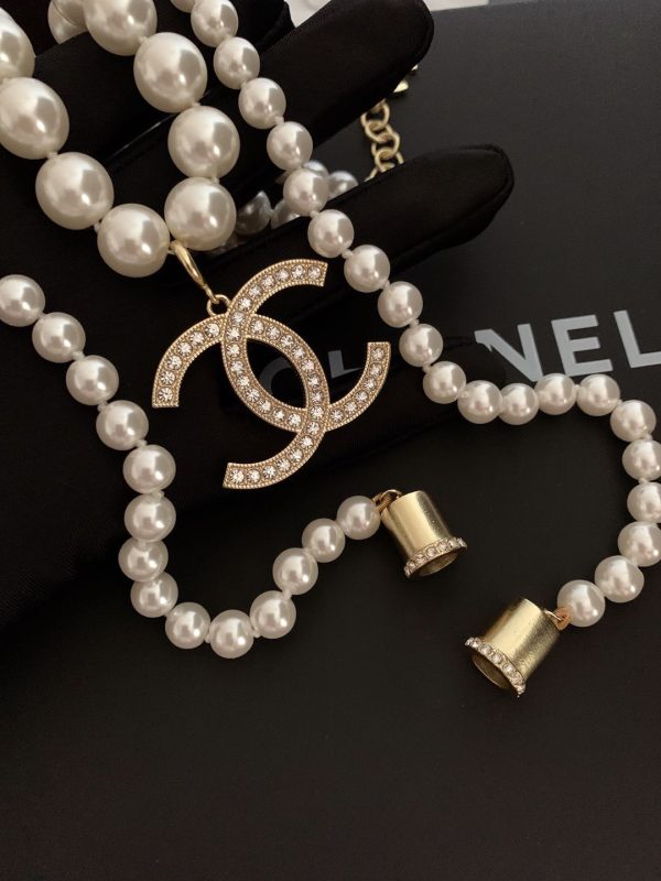 18K CC Pearls Long Necklace - 图片 5