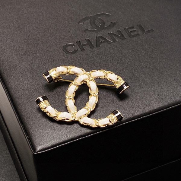 18K CC Pearl Brooch - 图片 6