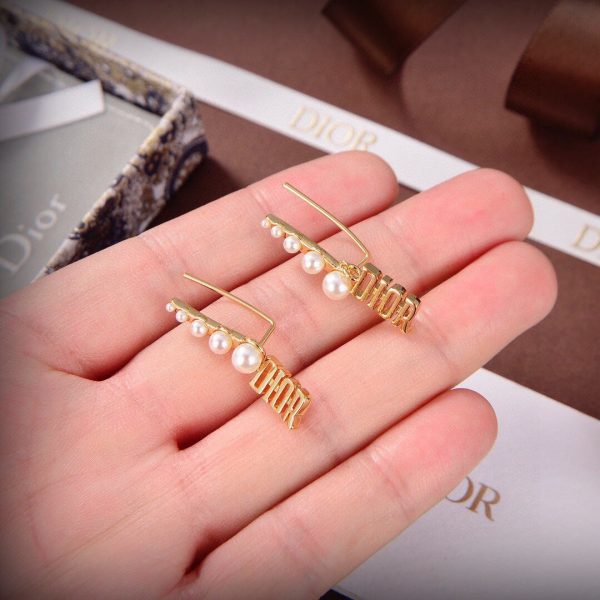 18K CD Revolution Resin Pearls Earrings - 图片 5
