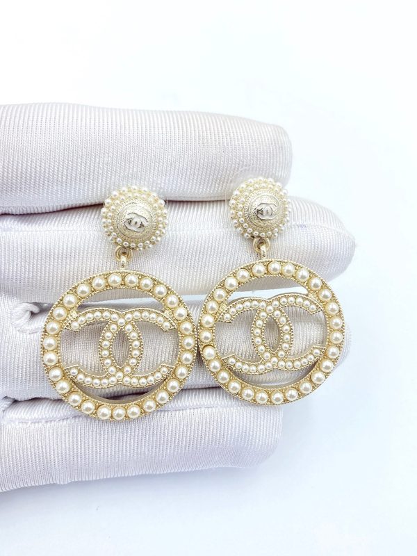 18K CC Pearl Earrings - 图片 4