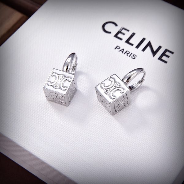 18K Triomphe Box Hoops Earrings - Image 2