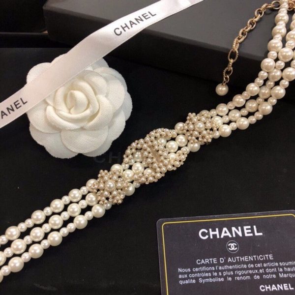 18K CC Pearl Choker Necklace - 图片 6