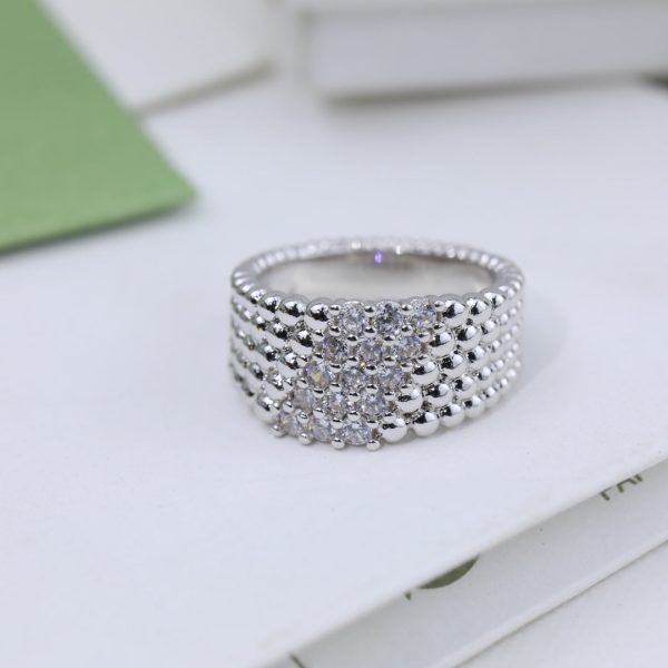 18K Perlée Diamonds Five Rows Ring - 图片 14