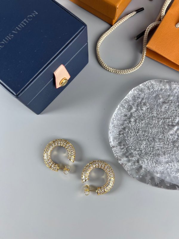 18k Louis Circle Diamonds Earrings - 图片 6