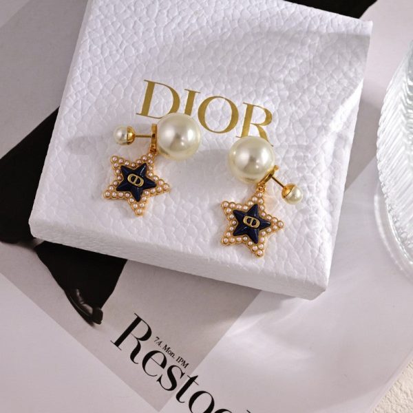 18K CD Tribales Star Pearl Earrings - 图片 5