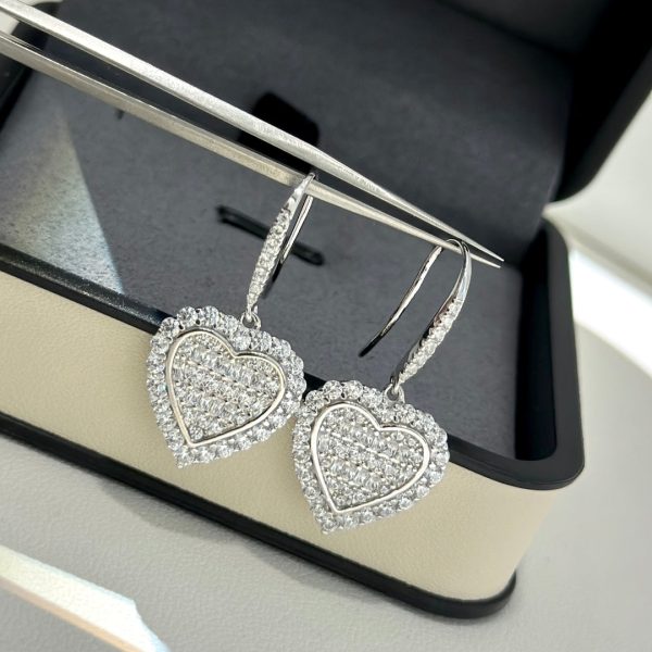 18K T Heart Diamonds Earrings - 图片 6