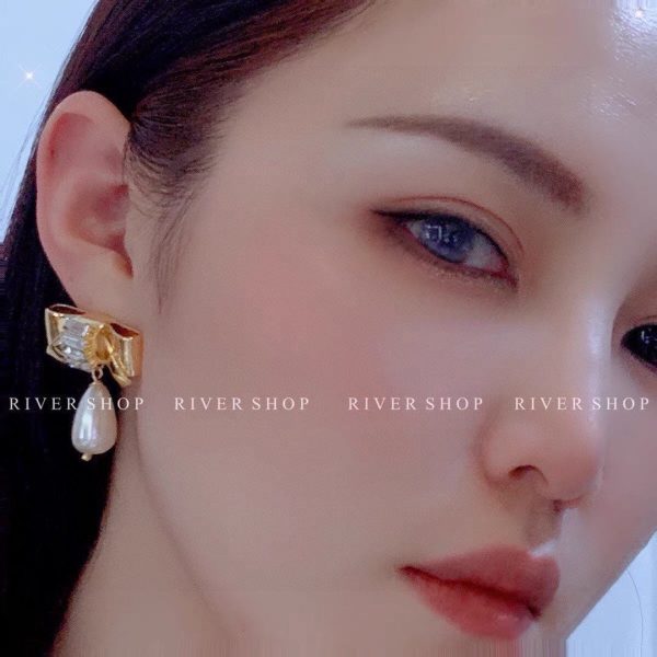 18K Triomphe Butterfly Pearl Pendant Earrings - 图片 5