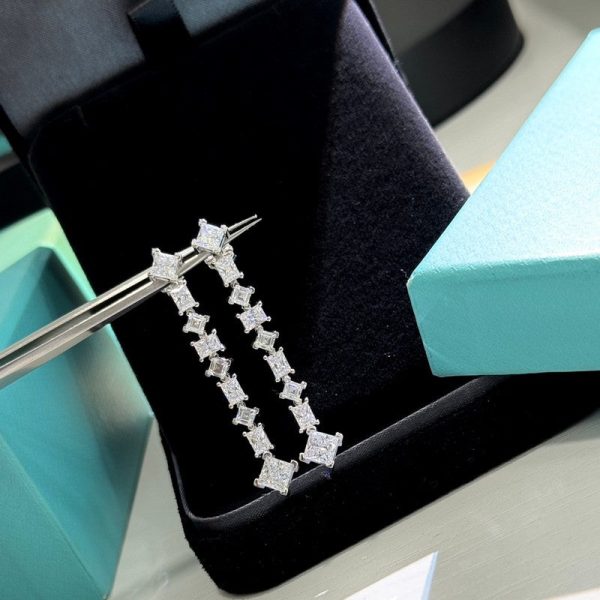 18K Tiff Diamond Earrings - Image 5