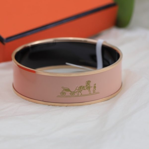 18K Enamel Calèche Wide Bangle H Bracelet - 图片 16