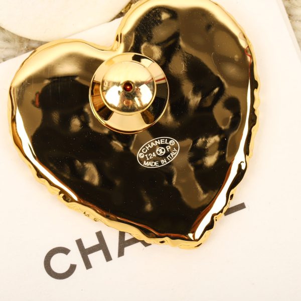 18K CC Black Heart Brooch - Image 2
