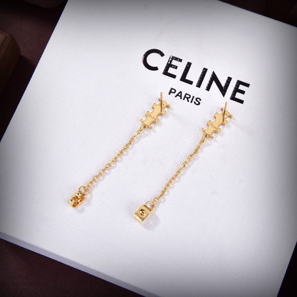 18K Triomphe Chain Earrings - Image 5