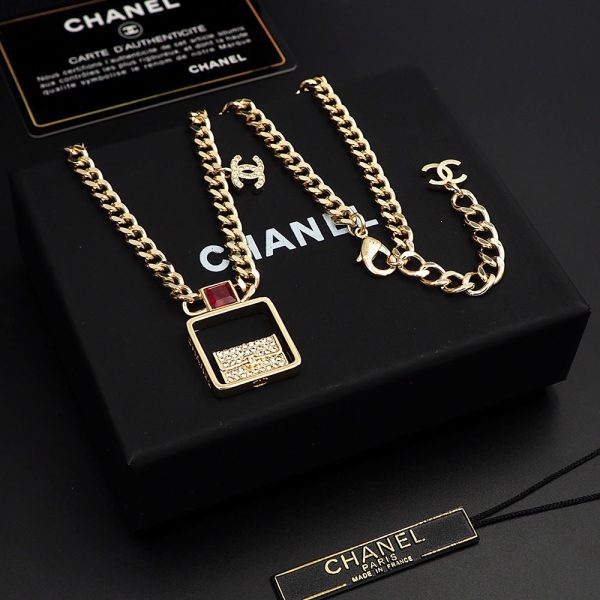 18K CC Red Bag Pendant Necklace - 图片 5