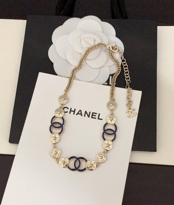 18K Blue CC Choker Necklace - Image 5