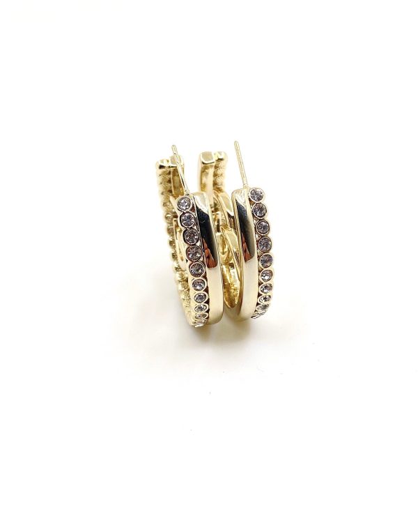 18K CC Circle Crystals Earrings - Image 6