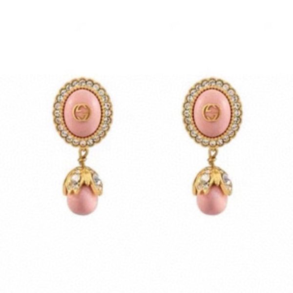 18K Double G Pearl Earrings