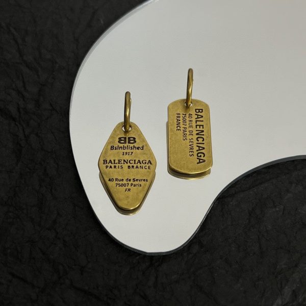 18K BB Plate Earrings - 图片 2