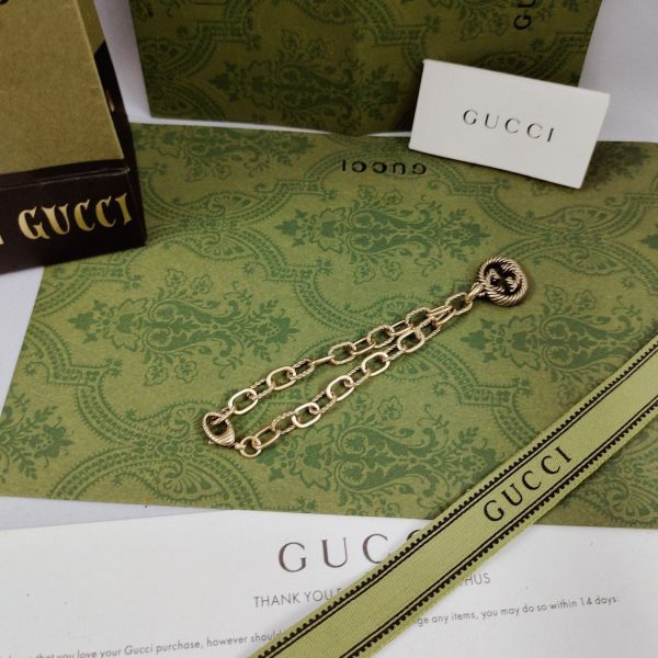 18K Double G Striped Pendant Bracelet - 图片 3