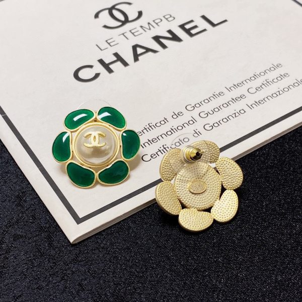 18K CC Emerald Petals Earrings - 图片 6