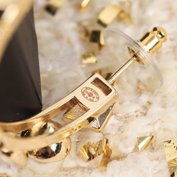 18K CC Pearl Crystal Earrings - 图片 6