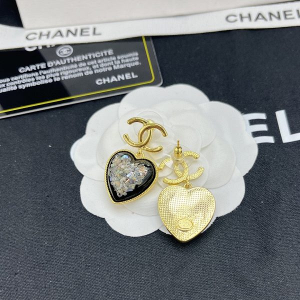 18K CC Multi-Color Crystals Heart Earrings - 图片 7