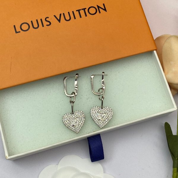 18k Louis Diamond Heart Earrings - 图片 8