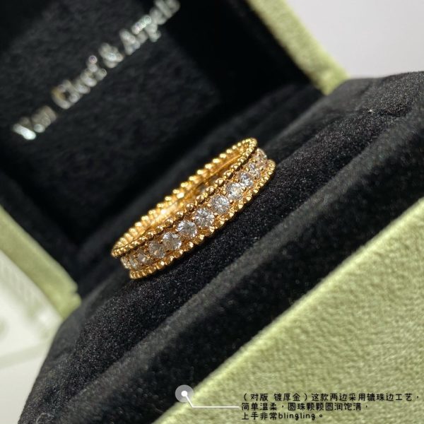 18K Yellow Gold Perlée Diamonds Ring - Image 2