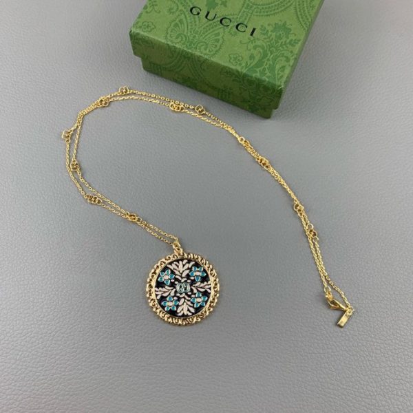 18K Double G Iconic Floral Pendant Necklace - 图片 5