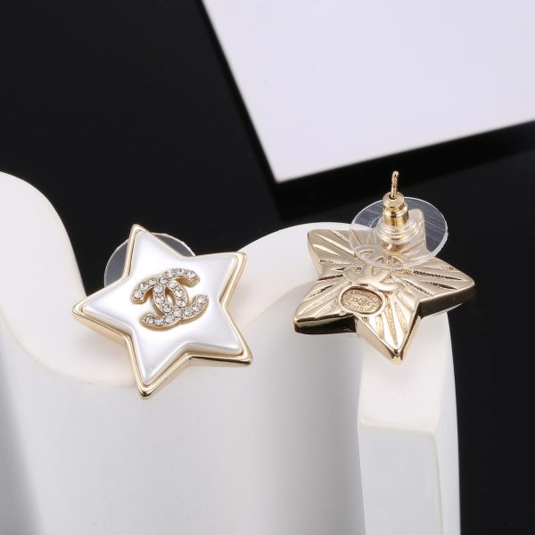 18K CC Star Pearl Earrings - 图片 3