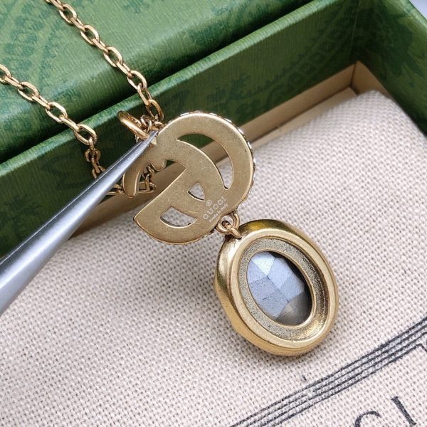 18K Double G Crystal Necklace - 图片 6