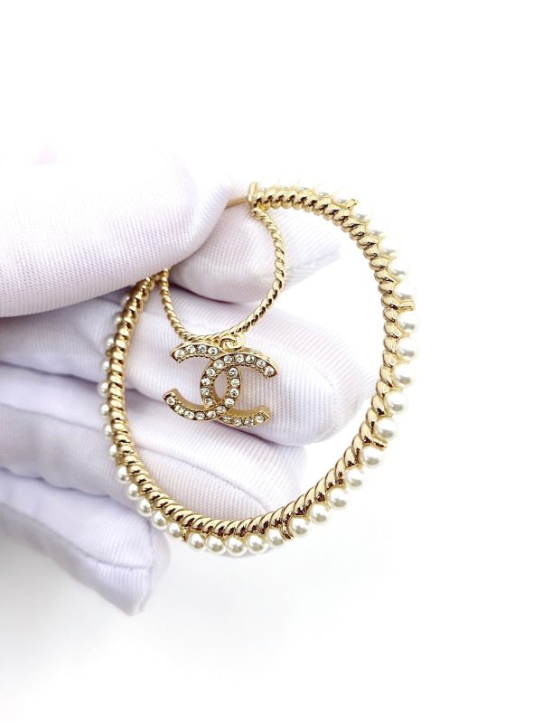 18K CC Circle Earrings - 图片 5