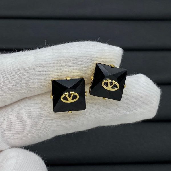 18K Garavani Vlogo Color Crystal Earrings - 图片 5