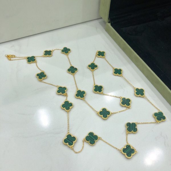 18K Vintage Alhambra 20 Motifs Long Necklace - Image 10