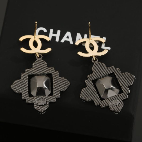 18K CC Crystal Earrings - 图片 5