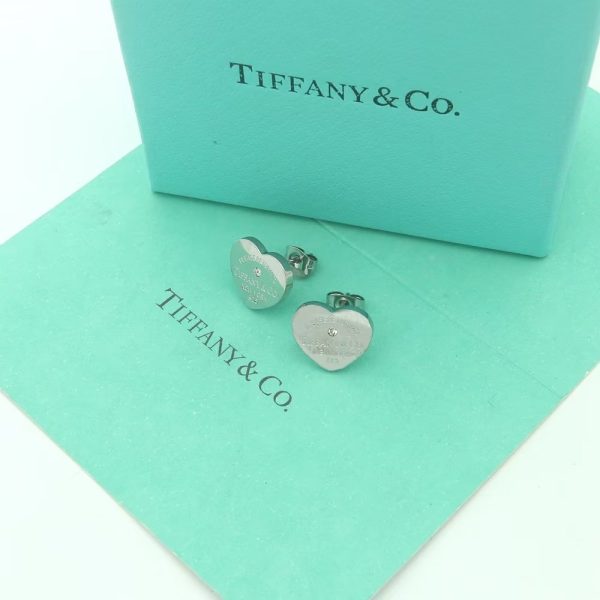 18K Return to Tiffany Heart Tag Stud Earrings - 图片 4