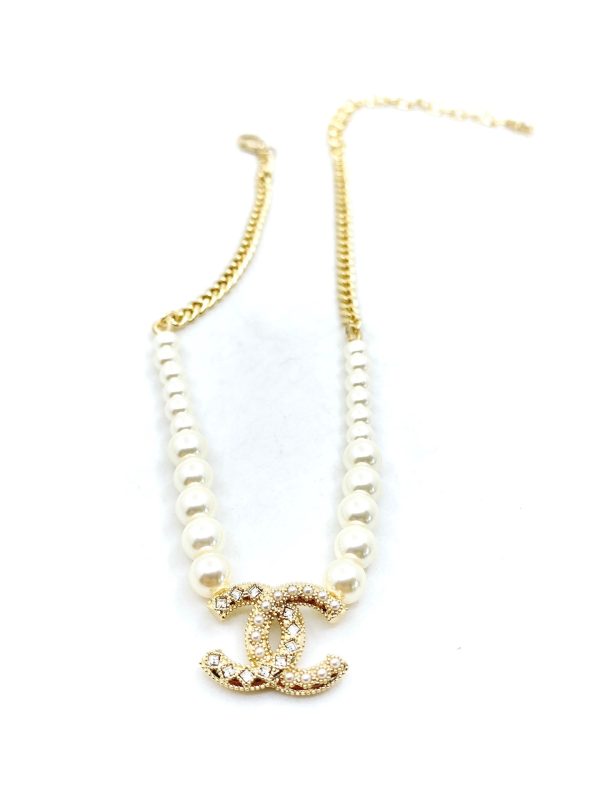 18K CC Pearls Choker Necklace - 图片 5