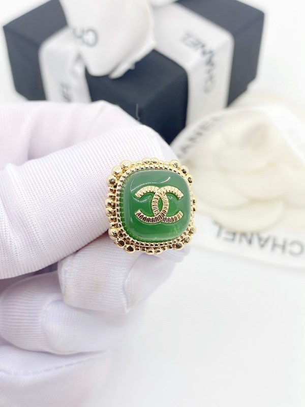 18K CC Green Square Earrings - 图片 5