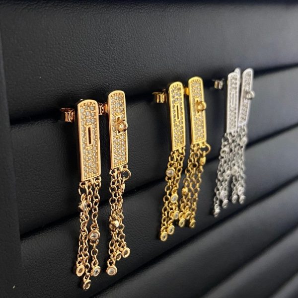 18K Her Kelly Gavroche Full Diamond Earrings - 图片 6