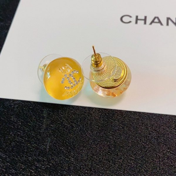 18K CC Yellow Round Earrings - 图片 6