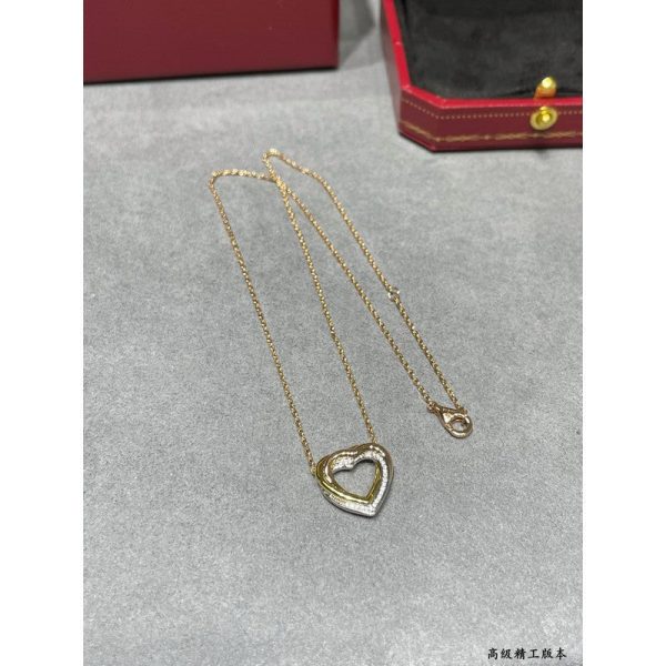 18K Trinity Heart Diamond Necklace - 图片 4