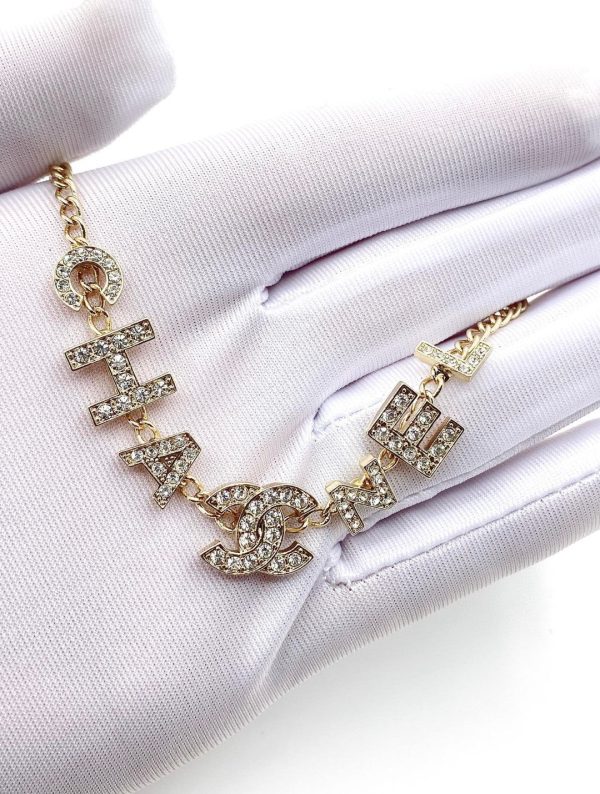 18K CC Script Diamonds Necklace - 图片 4