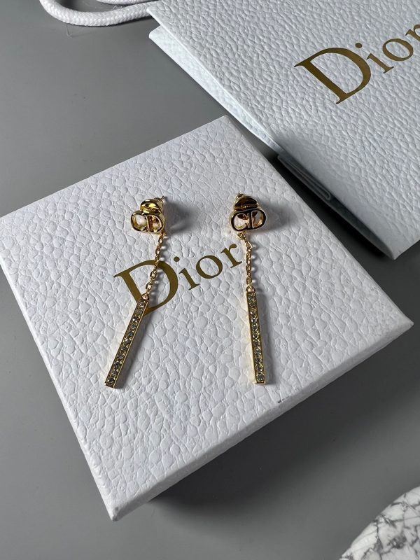 18K CD Vintage Tassel Diamonds Earrings - 图片 5